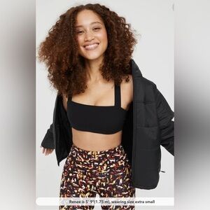 OFFLINE By Aerie Real Me Xtra Square Neck Black Sports Bra NWT Great Gift